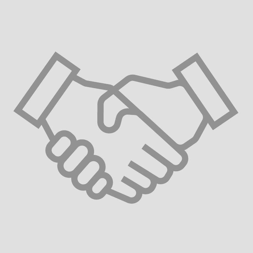 Icon zum Thema Partnerschaft, zwei Hände, die einschlagen